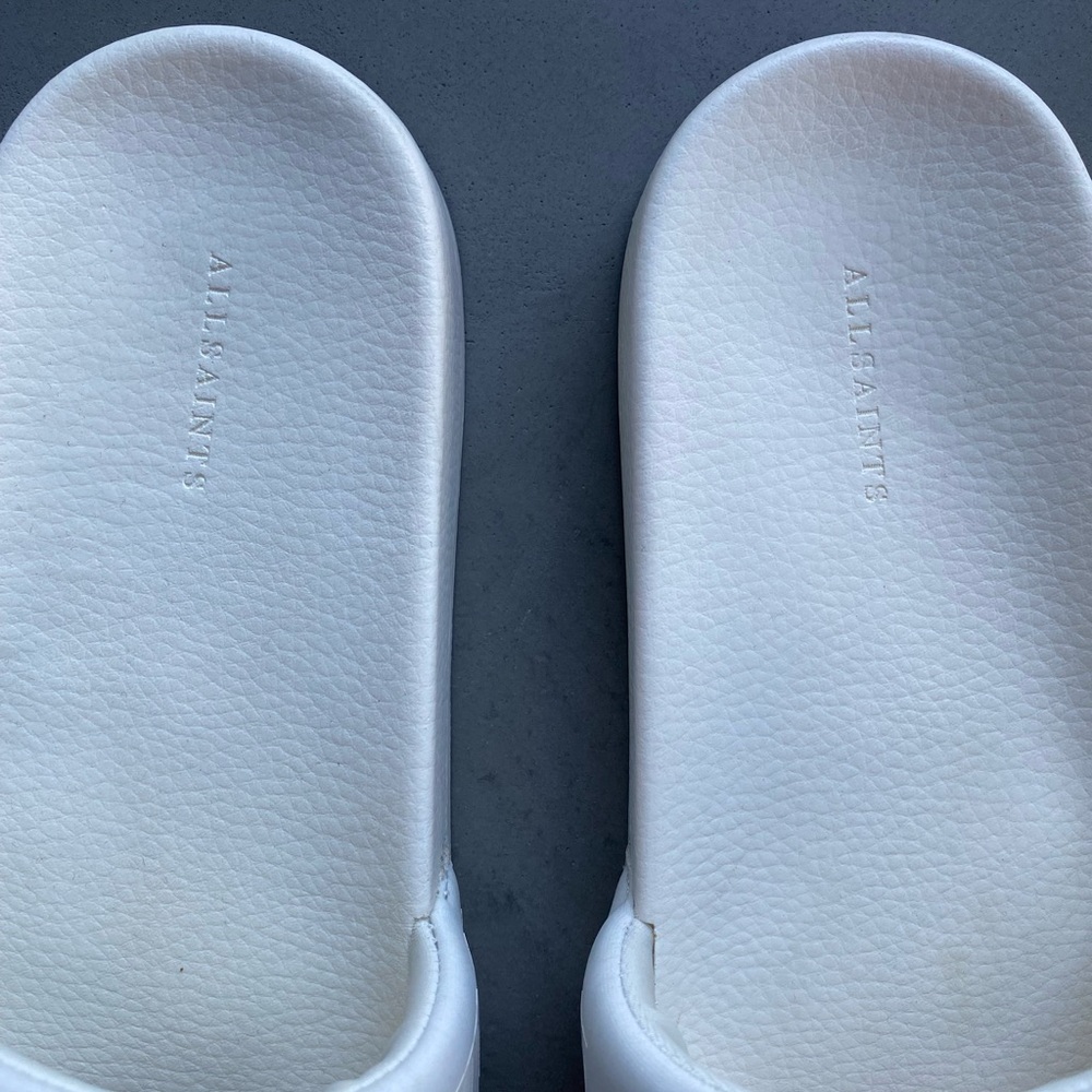 All Saints White Puffer Flip Flops Sliders 38 7.5 allsaints sandal balenciaga - Picture 5 of 10